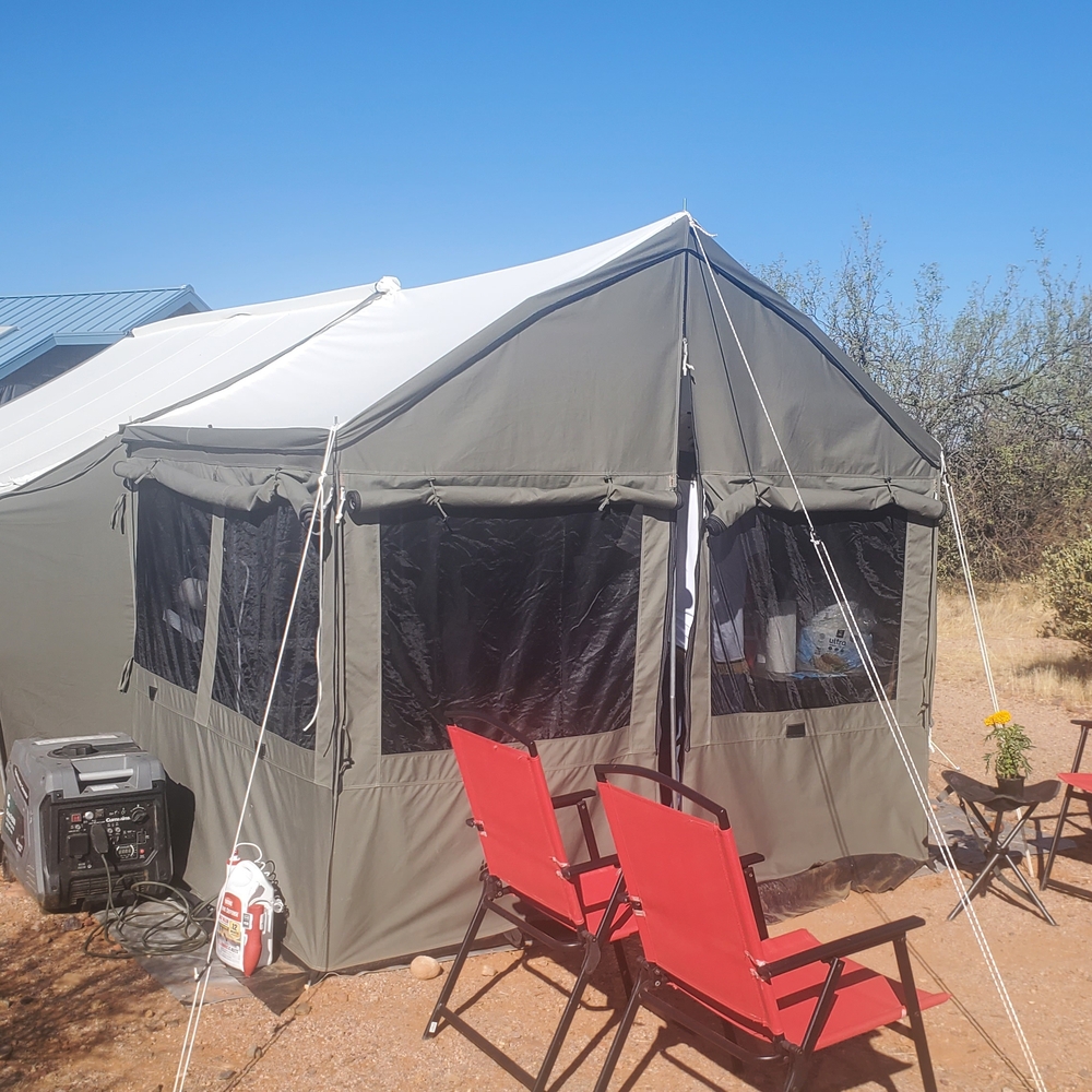 Kodiak 12x16 Cabin Lodge Tent SR (Stove Ready) w/2(8x8) enclosed awings
